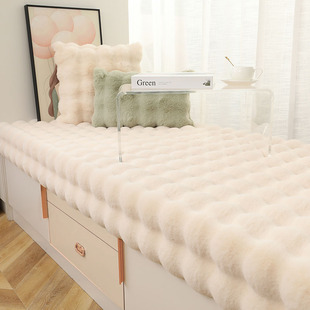 ✅ New Bay Window Mat Window Sill Mat Thickeneded Winter Balcony Rabbit Plush Mat Bubble Velvet Tatami Cushion Plush