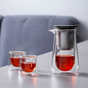 Suitable for placing magnetic suction fluttering cup one-key tea water separation pressing teapot for lazy people making tea artifact high color value teapot