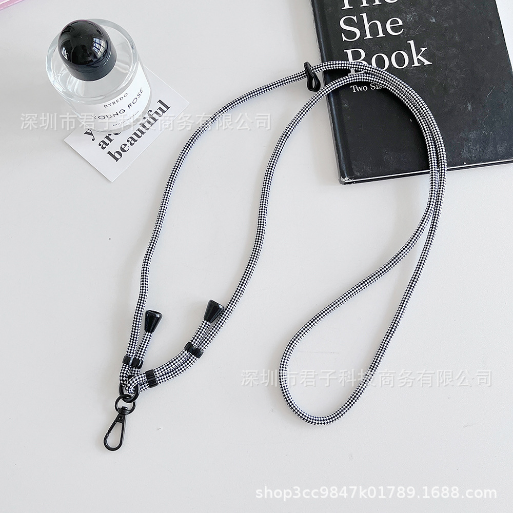 Personalidad japonesa y coreana de doble botón colgante colgante de doble botón colgante ajustable de hombro colgante de cuello para teléfono móvil bolso universal cuerda de botella de agua