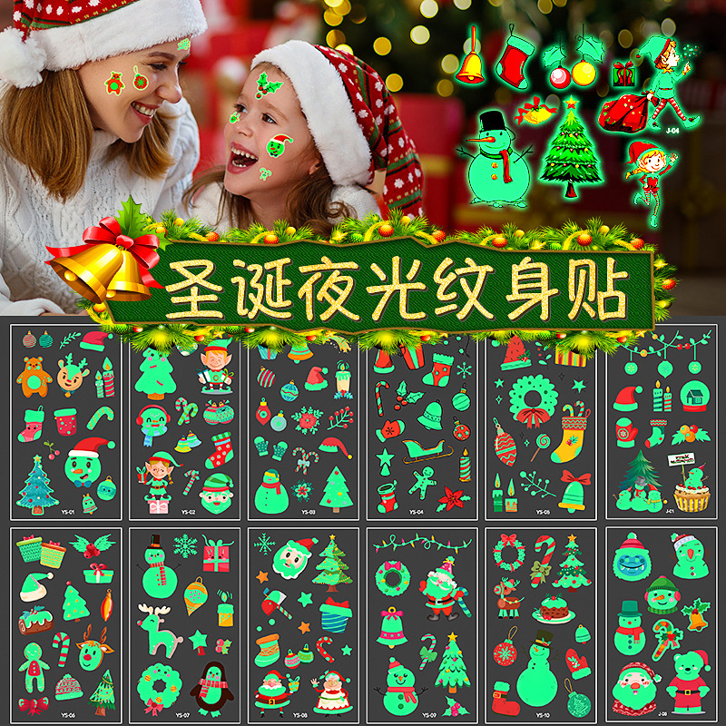 new cartoon Christmas luminous children tattoo stickers party disposable tattoo stickers new cartoon Christmas luminous children tattoo stickers party disposable tattoo stickers