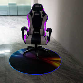 电竞滚椅地板保护垫 防滑防刮 RGB发光游戏地垫 带灯USB接口