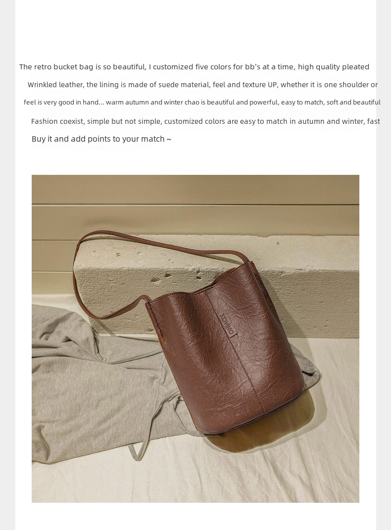 2023 Nuovo secchiello vintage Veet borsa a mano in pelle di petrolio borsa a tracolla da donna grande capacità borsa per la spesa_voghion.com