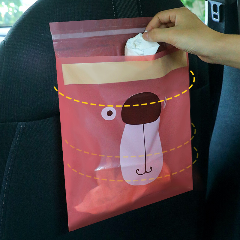 Bolsas de basura autoadhesivas desechables para coche, bolsas de basura gruesas para uso en vehículos, bolsas de almacenamiento adhesivas para el hogar al por mayor.
