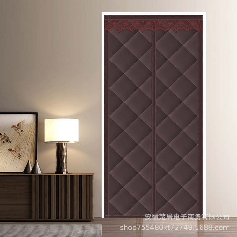 Winter cotton door curtain thickened household warm windproof and windproof partition curtain soundproof cold-proof self-priming curtain self-adhesive air conditioner