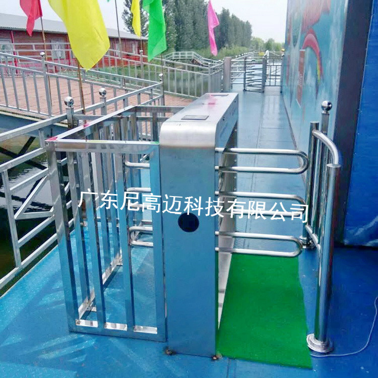 不锈钢智能半高转闸机河北任丘码头景区只进不出单向刷卡通道厂家