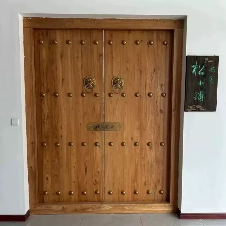 新中式老榆木中式防古大门进户门自建房别墅入户门四合院双开门