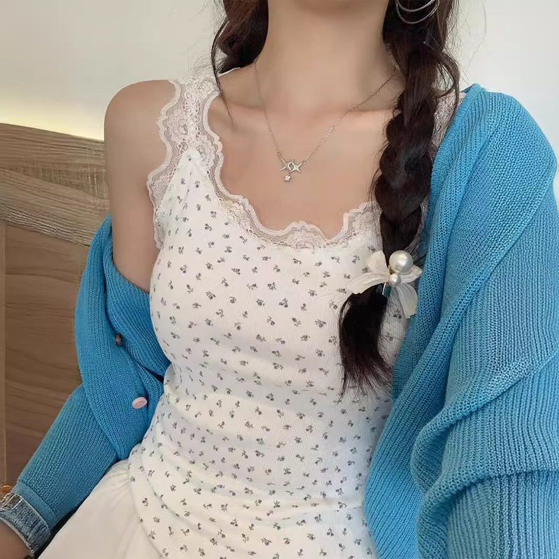 Sling Design Sense Niche Outfit Lace Vest Women's 2024 New Inner Base Sweet and Spicy Pure Desire Top