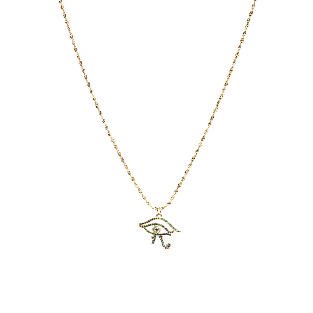 creative copper inlaid micro zircon evil eye electroplating clavicle chain