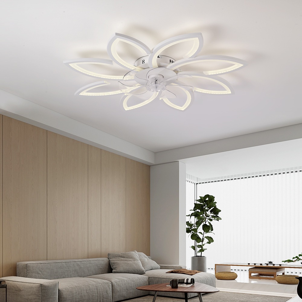 Ventilador de Techo Ultrafino con Luz de Aluminio y Plástico con Control Remoto y App para Sala de Estar y Dormitorio image 3