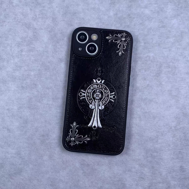 潮牌金属适用iphone15promax手机壳苹果16pro立体十字架个性13plu|undefined