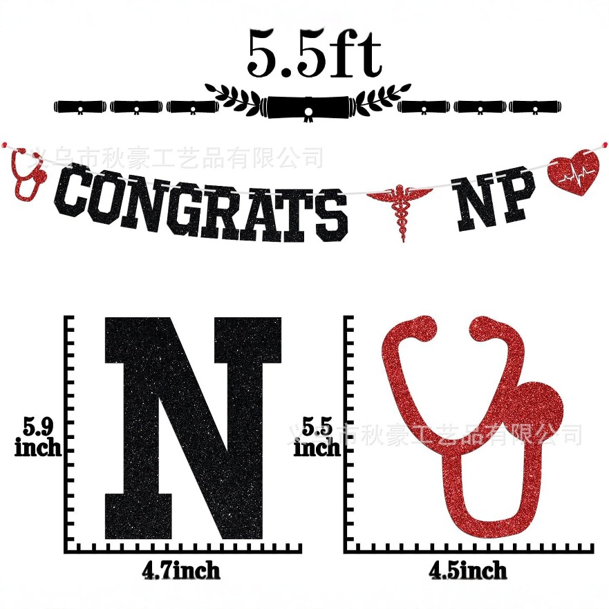 Escuela de enfermería fiesta de graduación NURSE banner enfermería fiesta de fondo decoración colgante dibujo flor