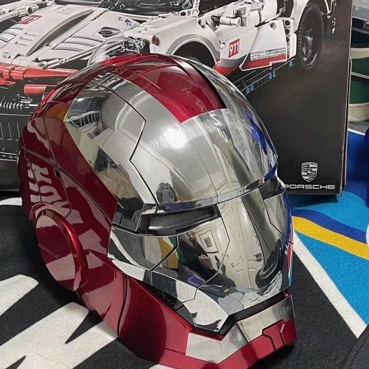 ジャビス アイアンマン mk5 電動ヘルメット子供用マスク cos ウェアラブル大人のフルフェイス開閉ヘッドギフト|undefined