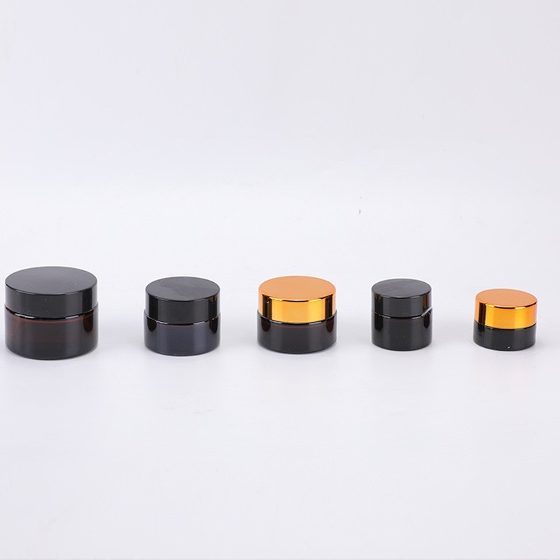 100g茶色玻璃膏霜瓶50g面霜瓶30g眼霜瓶棕色面膜罐化妆品分装瓶子