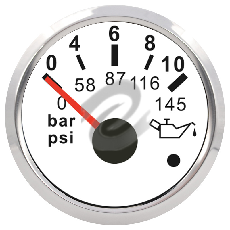 双刻度油压表指针式0-10bar柴油机船用工程机械仪表步进电机52mm