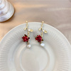 Retro design earrings from pearl, 2021 years, trend of season