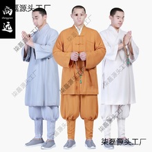 夏季冰丝僧服长褂免绑腿短褂长褂罗汉褂套装僧衣透气冰凉吸垒德株