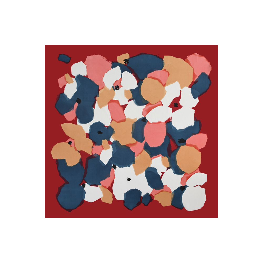 Transfronterizo nueva seda cuadrada impresión de moda 70 bufandas de seda decoración profesional floral bufandas damas al por mayor