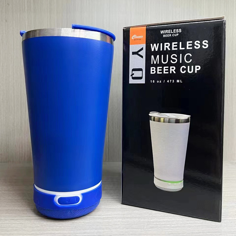 Transfronterizos para música Bluetooth inteligente 304 taza de acero inoxidable 20oz taza de música de automóvil taza corporal recta de negocios