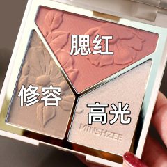 茗希芝高光提亮修容盘闪粉哑光阴影腮红高光遮瑕修容一体盘盤