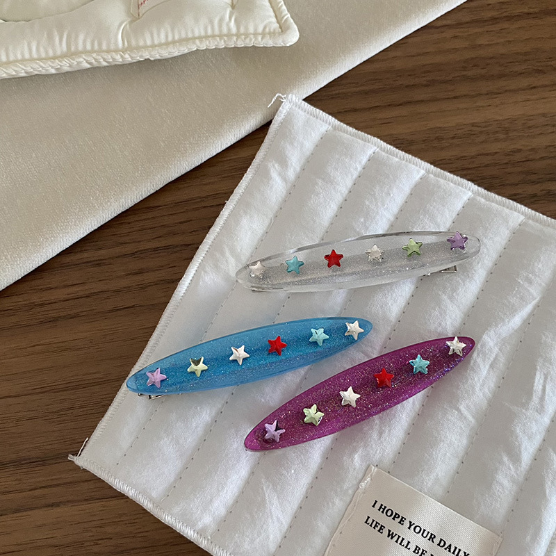 Millennium Spice Girl ~ Pince à cheveux Color Star Y2K Dopamine Broken Hair Bangs Clip Vigor Girl Sweet Side Clip_voghion.com