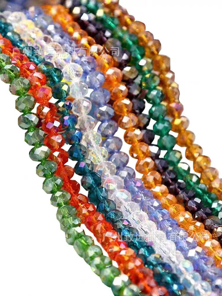 Nuevos granos cristalinos del diamante AB color granos planos granos de la rueda 4/6/8/10mm cadena entera DIY accesorios hechos a mano image 6