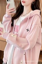 纯色小清新高个子春秋薄款连帽卫衣女上衣外套慵懒个性百搭时尚潮