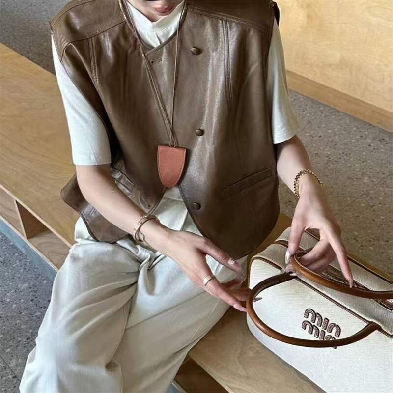 Irregular Vest for Women 2026 Autumn New Korean Style Short Sleeveless Vest Casual Leather Vest Jacket Top Irregular Vest for Women 2026 Autumn New Korean Style Short Sleeveless Vest Casual Leather Vest Jacket Top
