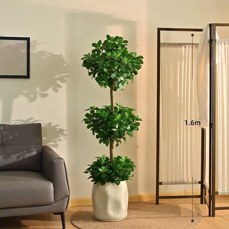Денежное дерево, искусственное зеленое растение, напольное растение в горшке, большое бионическое зеленое растение, украшения для комнаты, прямая трансляция, свет, роскошные искусственные цветы