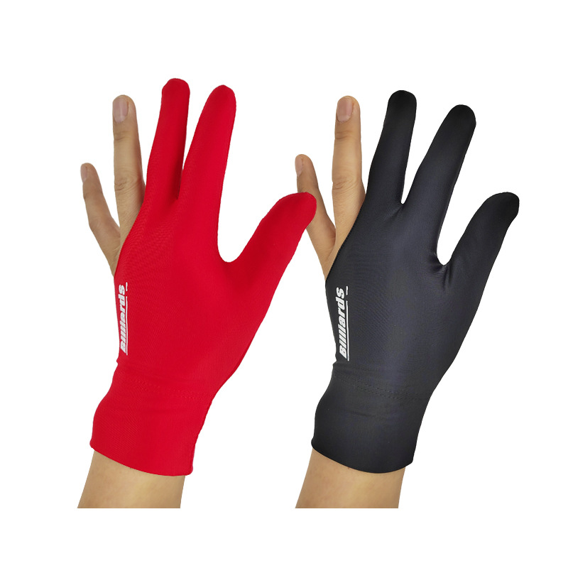 Guanti da biliardo professionali a tre dita, sottili, traspiranti, di alta qualità, antiscivolo, senza dita, modello allungato._voghion.com