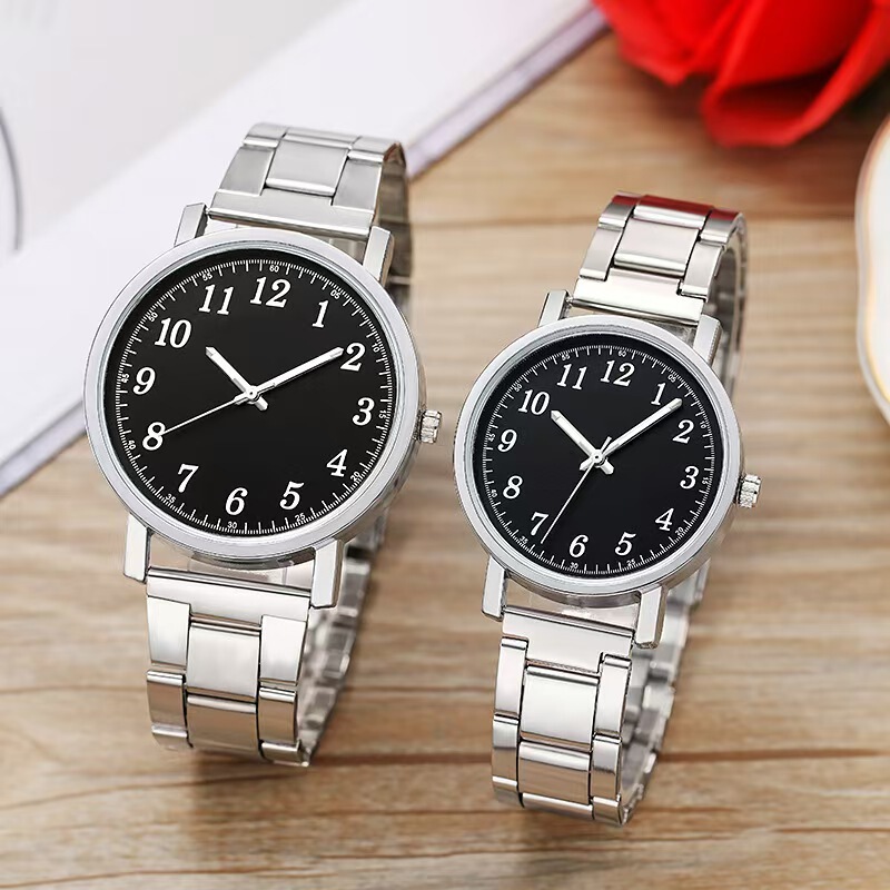 Factory Direct Sales Women's Steel Band Watches Men's Watches Women's Quartz Watches Men's Couple Watches a Pair of Gift Watches