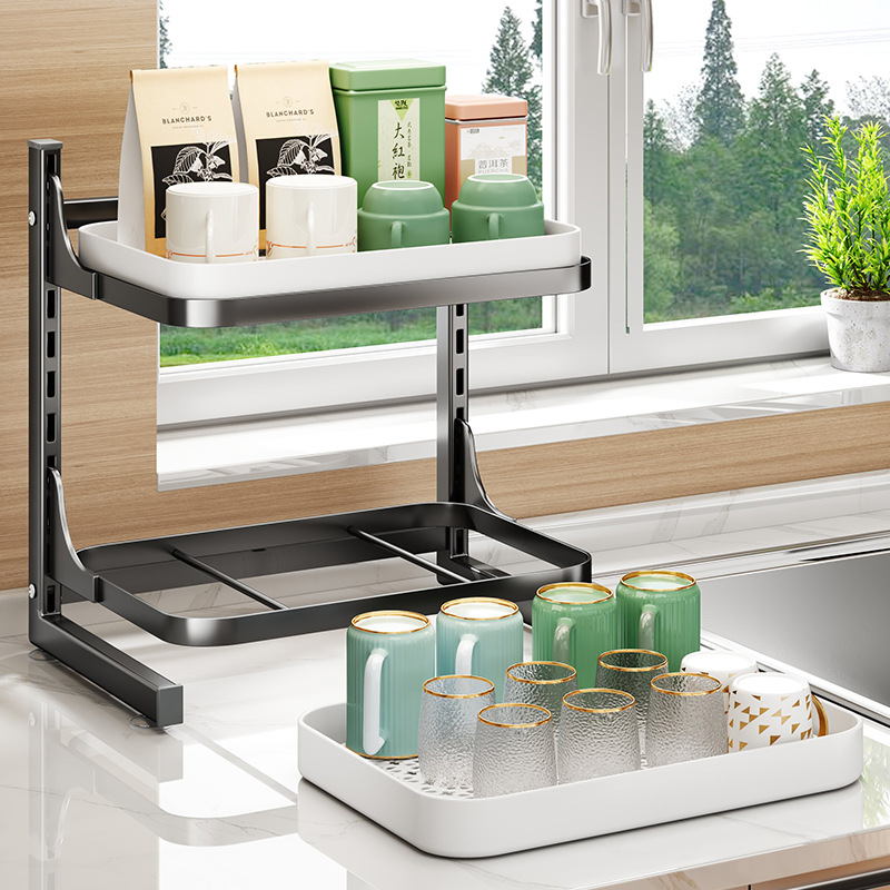 Wholesale cup storage rack living room desk tabletop wall-mounted cup holder red wine glass tiered cup stand