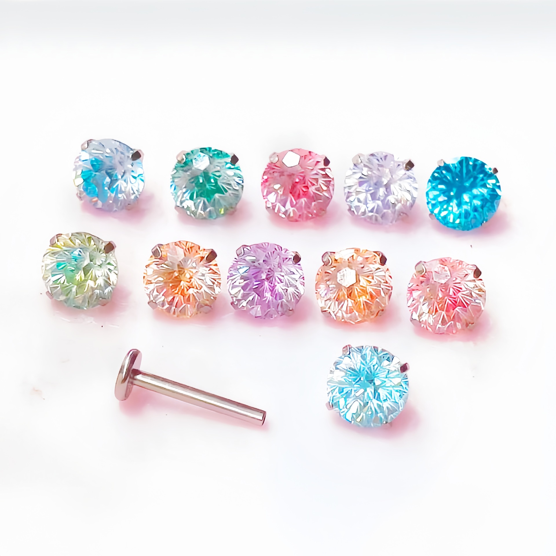 Labret stud lip piercing jewelry styling detail