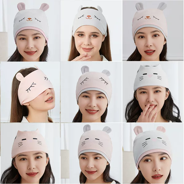 Wholesale 2025 new moon hat cartoon face pattern postpartum moon scarf cotton maternity hat