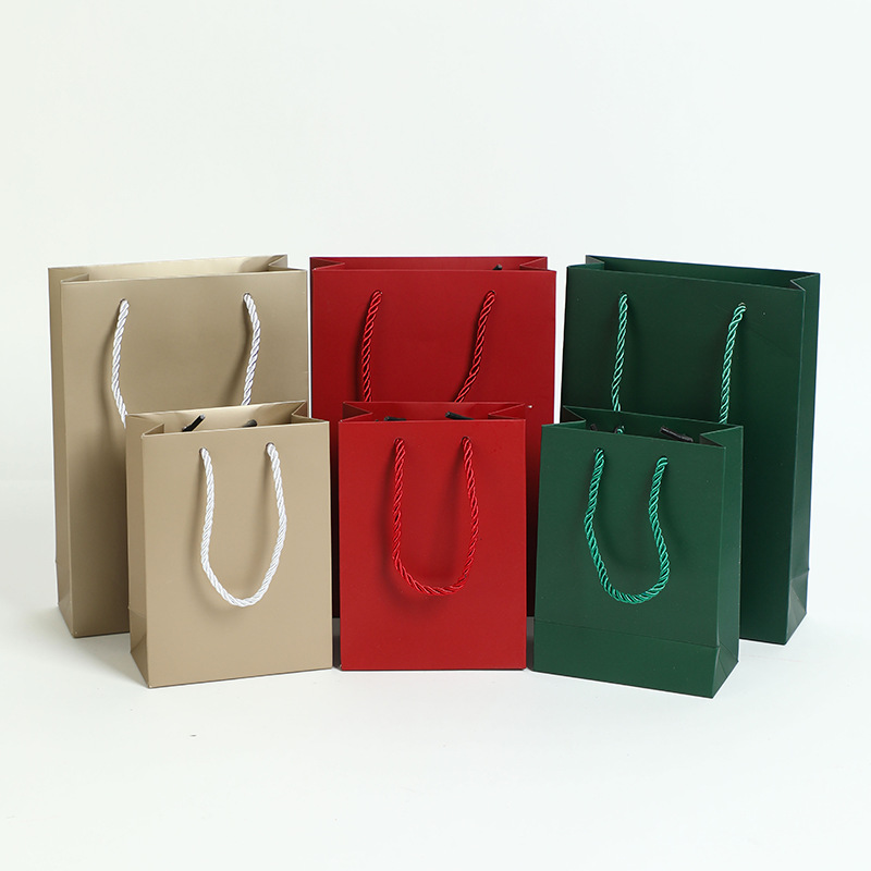 Bolsa de Regalo Pequeña de Color Sólido, Bolsa de Papel Simple para Joyería, Bolsa de Embalaje para Collares y Anillos, Venta al por Mayor