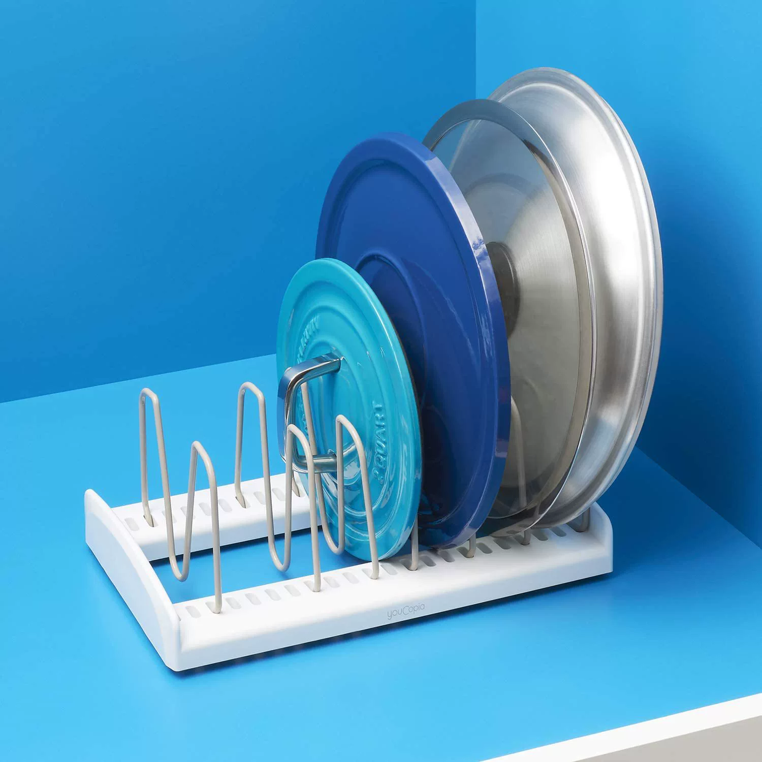 Стеллаж для хранения крышки кухонного горшка Регулируемая стойка для хранения крышки кухонного горшка Многофункциональная кухонная стойка для хранения Регулируемая