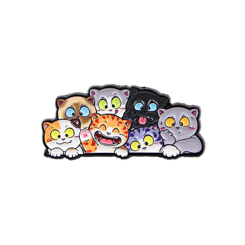 漫画子猫ブローチ漫画金属バッジクリエイティブバッグジュエリー勲章衣類ブローチ英語アクセサリー|undefined