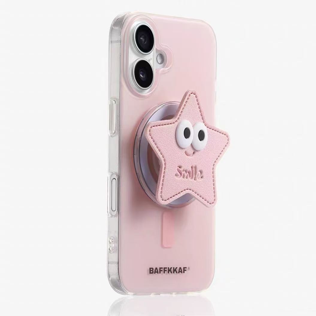 Soporte de estrella magnético 16ProMax de lunares simples para iPhone15 Apple 14 funda para teléfono móvil 13 mujer