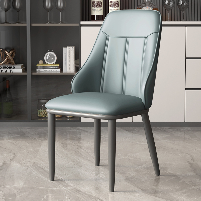 Silla de comedor de lujo ligera silla de cuero de respaldo doméstico italiano silla de comedor moderna silla de comedor en línea silla de comedor con respaldo alto
