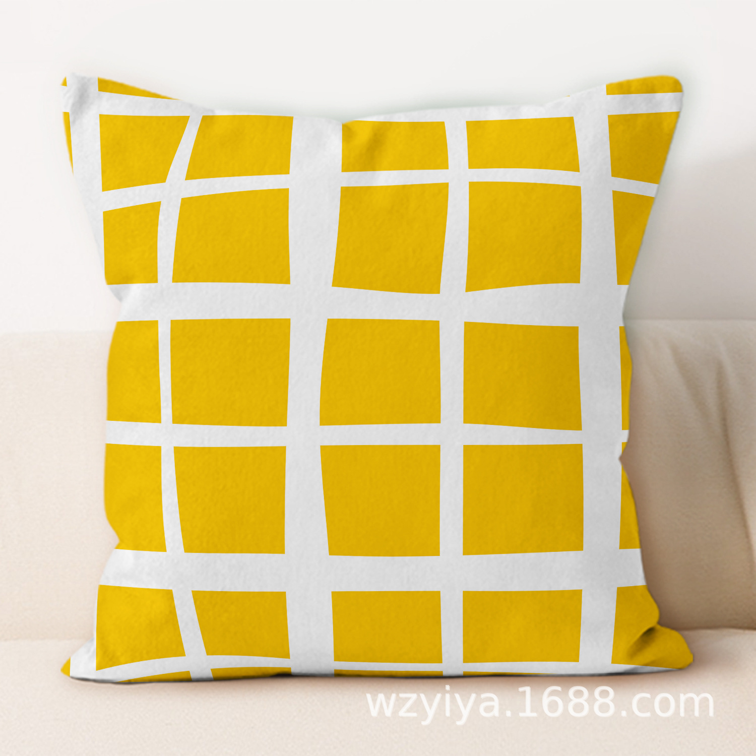 Simple amarillo verde abraza almohada nueva decoración cuadrada moderna sala de estar almohada de almuerzo de oficina almohada de protección de cintura