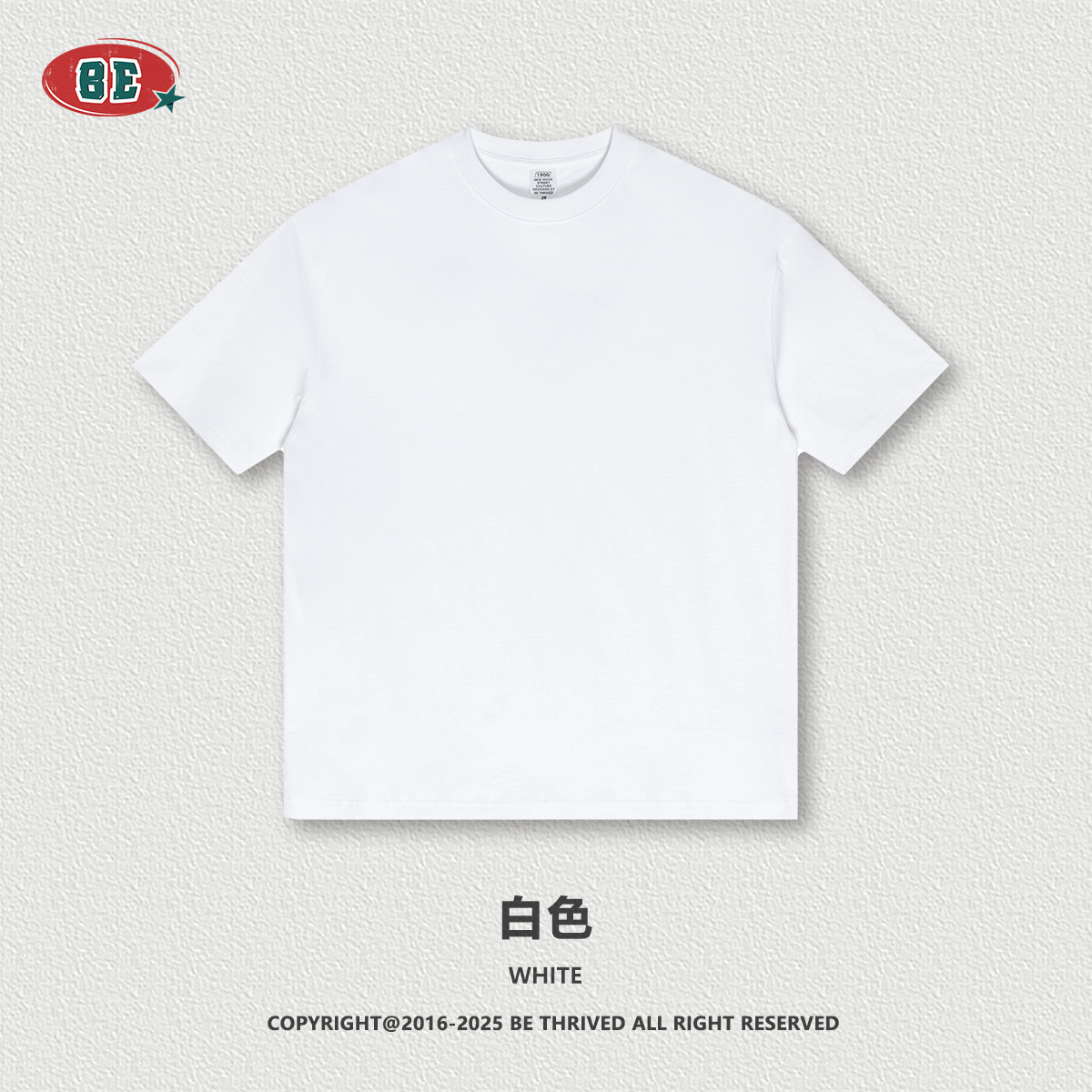 BE Men's 2025 Camisa en blanco de manga corta de algodón puro de color sólido para hombres Camiseta suelta de manga corta de marca de moda para hombres verano