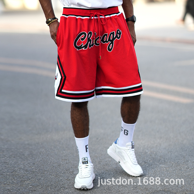 JUST DON Chicago Bulls Sports Basketball Shorts European and American Fashion Brand Loose Large Size Quick-drying Pants Men