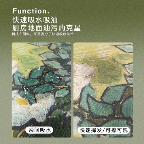 Kitchen floor mats new diatom mud water-absorbing and oil-absorbing foot mats non-slip and stain-resistant carpet strips wipeable door mats for home use