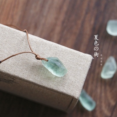 Pendant Original Hand made Simplicity Green Fluorite clavicle Confidante men and women lovers gift Accessories stone Necklace