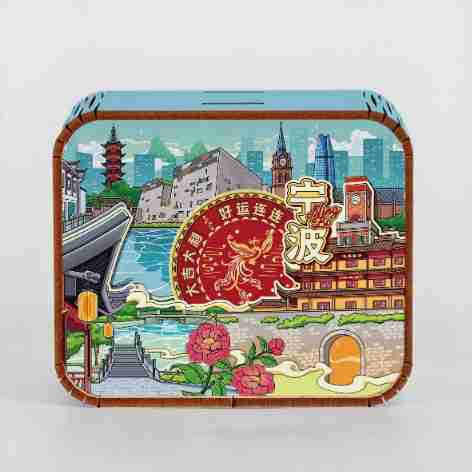 オリジナルアモイ重慶南京西安都市動態オルゴールオルゴールオルゴール観光記念品