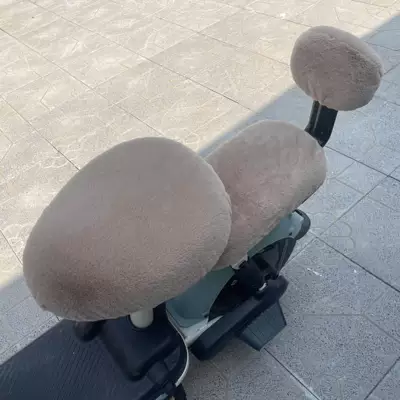 Electric car cushion Seat Cover, Universal Fit, Thickened - khaki-thick-rabbit-fur-front-seat-cover-rear-seat-cover-backrest-cover