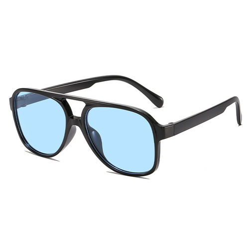 Eurasian Cross-border Retro Double-Bridge Sunglasses 2024 New Trend Ins Personality Large Frame Vlogger Same Version Frogskin Sunglasses