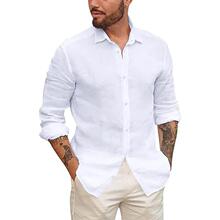 P 11448 Linen lapel vintage casual shirt ���鷭�츴�����г�