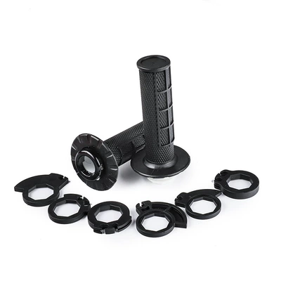 Oil Turn Handlebar Cover, Motorcycle Handle Cover - black-self-locking-rubber-handle-cover