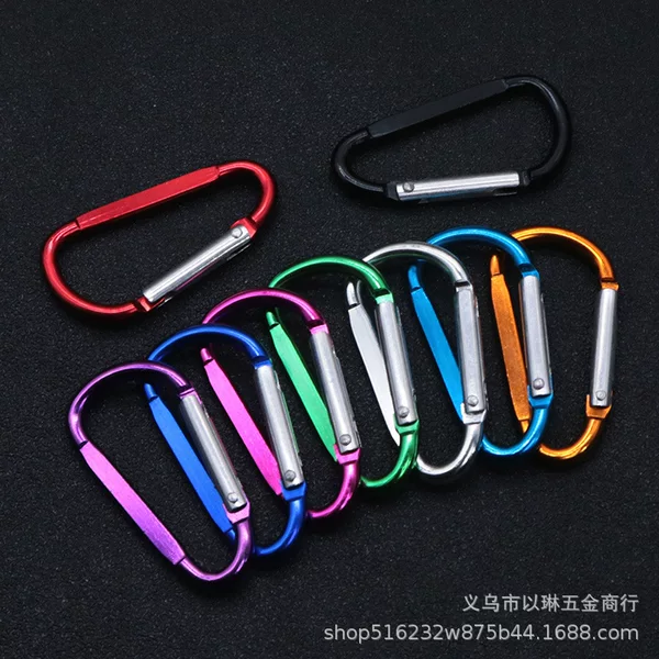 No. 6 FlatteneD D-shapeD Carabiner OutDoor Climbing Buckle Multi-functional Camping Tent Hanging Buckle Colorful Aluminum Alloy Hook