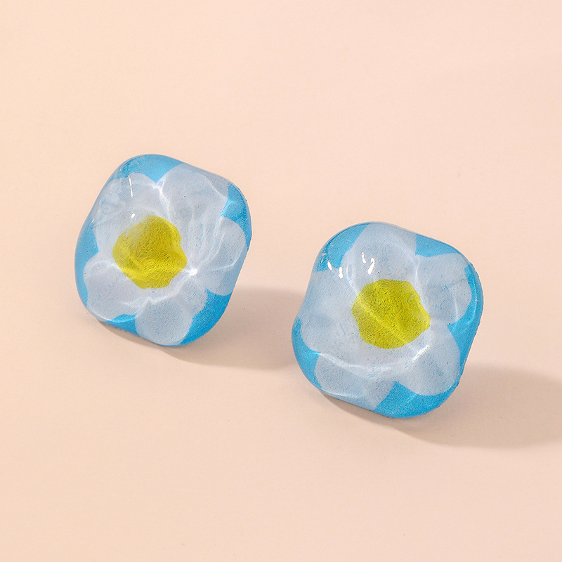 Retro Acrylic Water Ripple Flower Stud Earrings Wholesale Nihaojewelry display picture 9